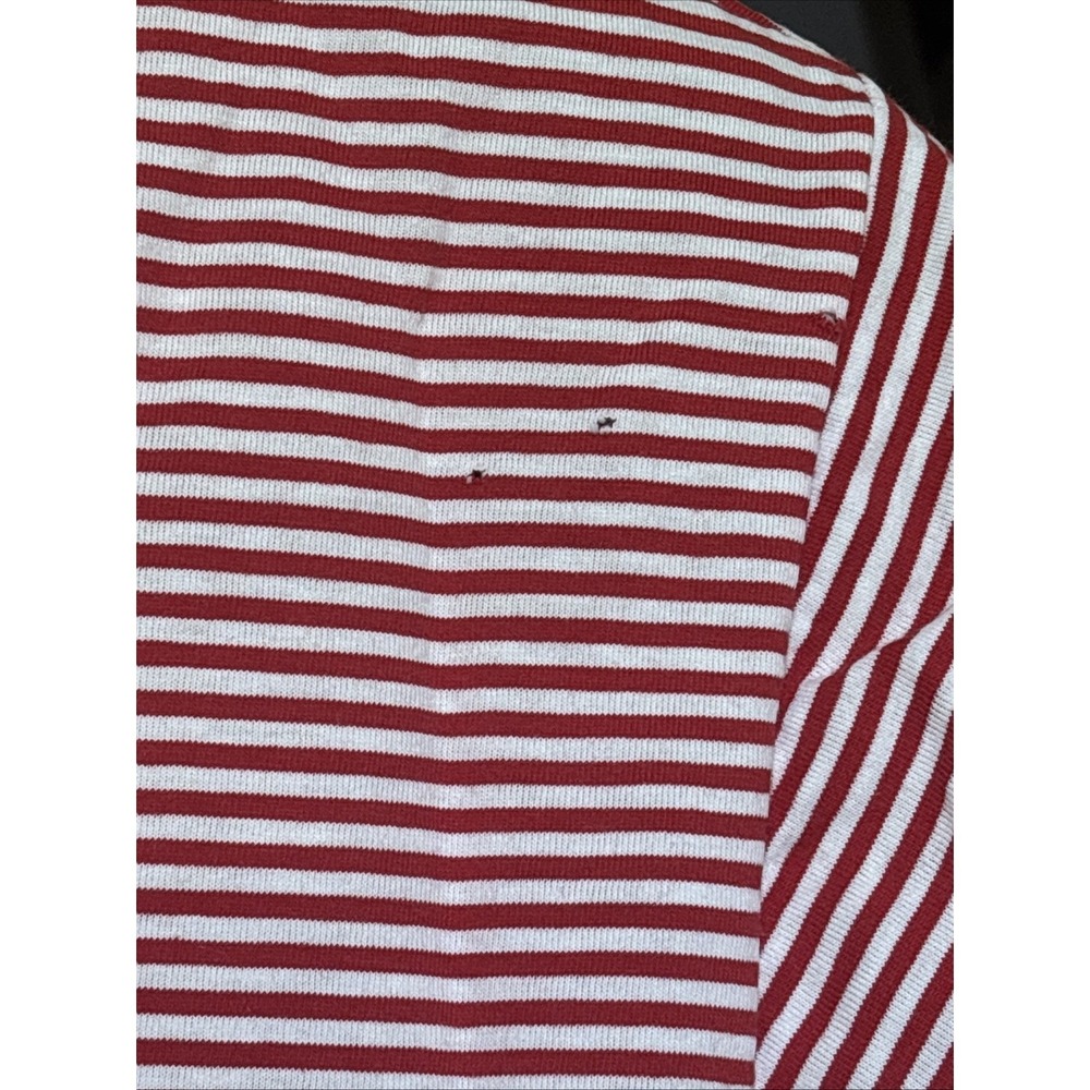 Chaps Ralph Lauren Mens Striped‎ Polo Shirt Red White Short Sleeve Cotton Large - Picture 7 of 7